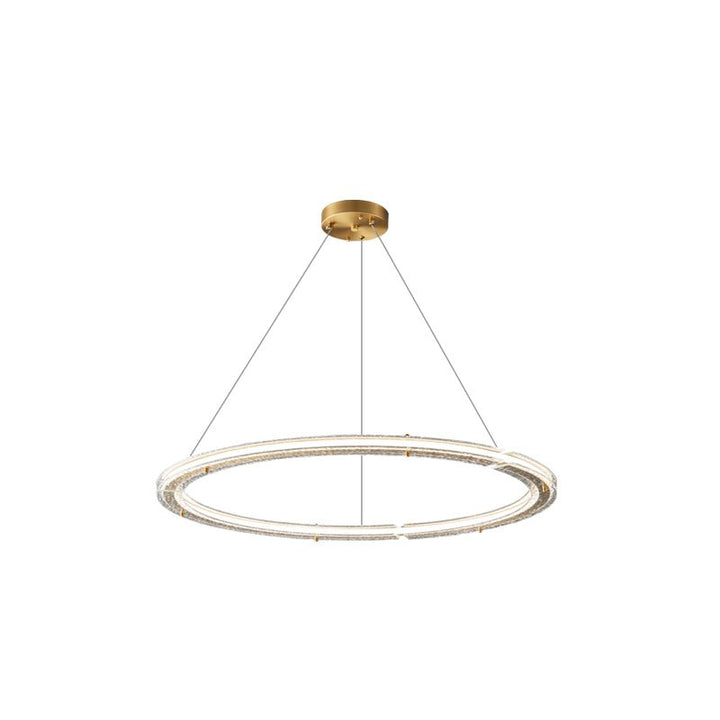 Lunara lampadario a Doppio Anello in Cristallo