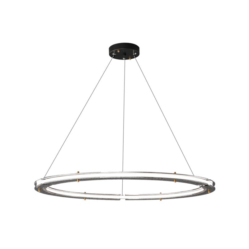 Lunara lampadario a Doppio Anello in Cristallo