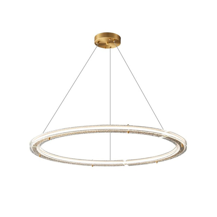 Lunara lampadario a Doppio Anello in Cristallo