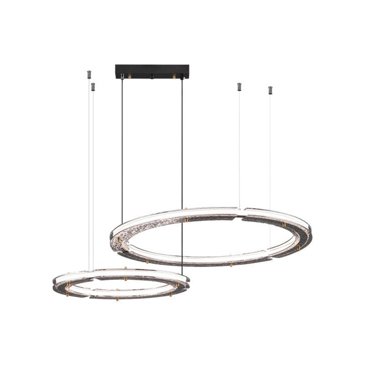 Lunara lampadario a Doppio Anello in Cristallo