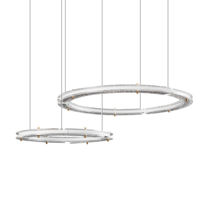 Lunara lampadario a Doppio Anello in Cristallo
