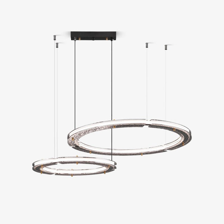 Lunara lampadario a Doppio Anello in Cristallo
