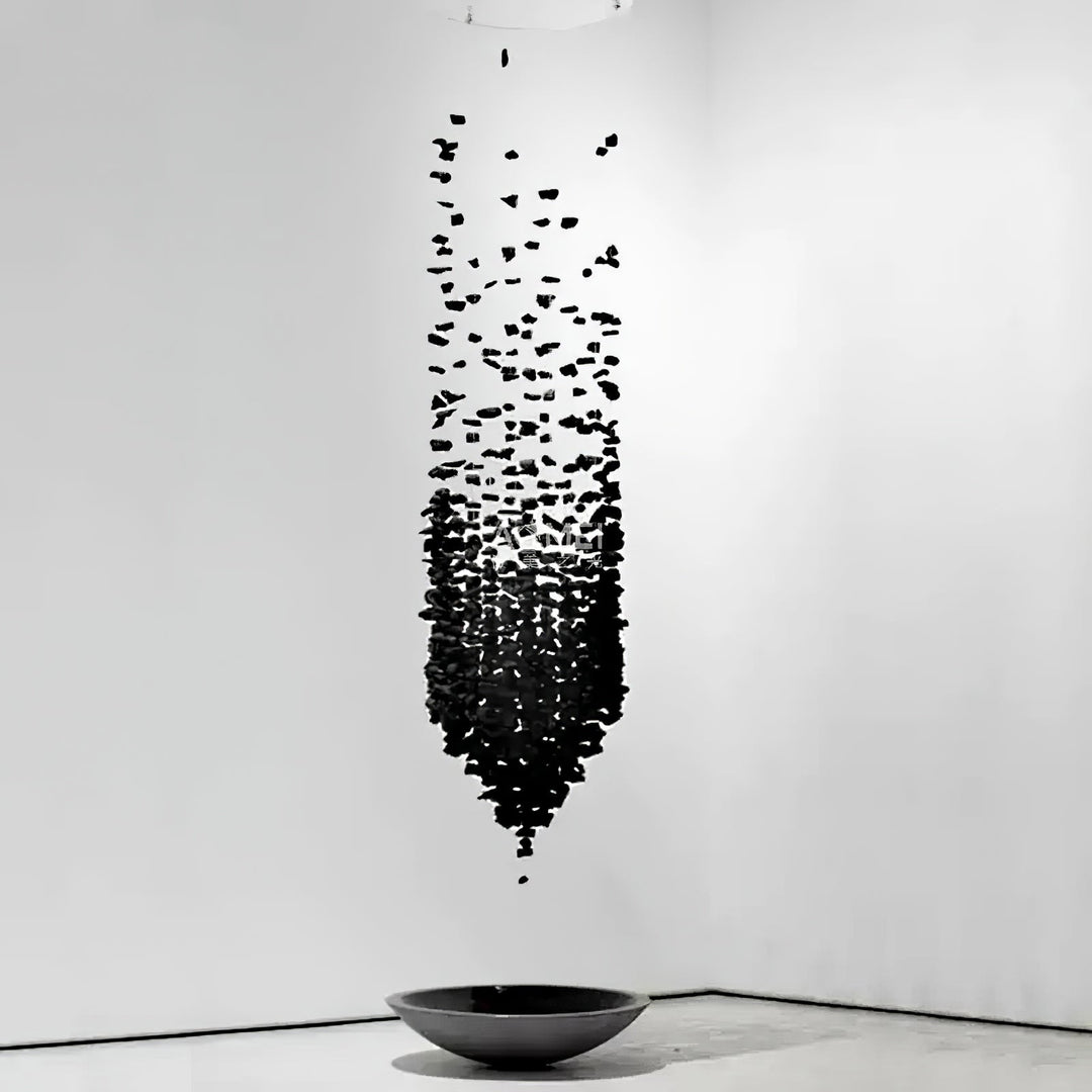 Arsilus Charcoal Stone Sculptural lampadario Orbicular