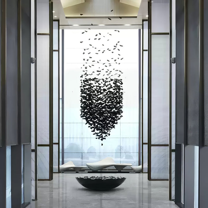 Arsilus Charcoal Stone Sculptural lampadario Orbicular