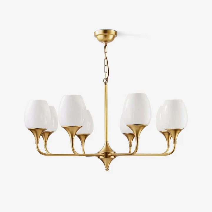 Gleam lampadario elegante in ottone