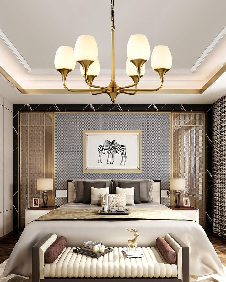 Gleam lampadario elegante in ottone