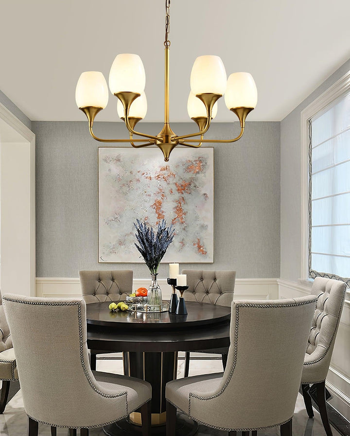 Gleam lampadario elegante in ottone