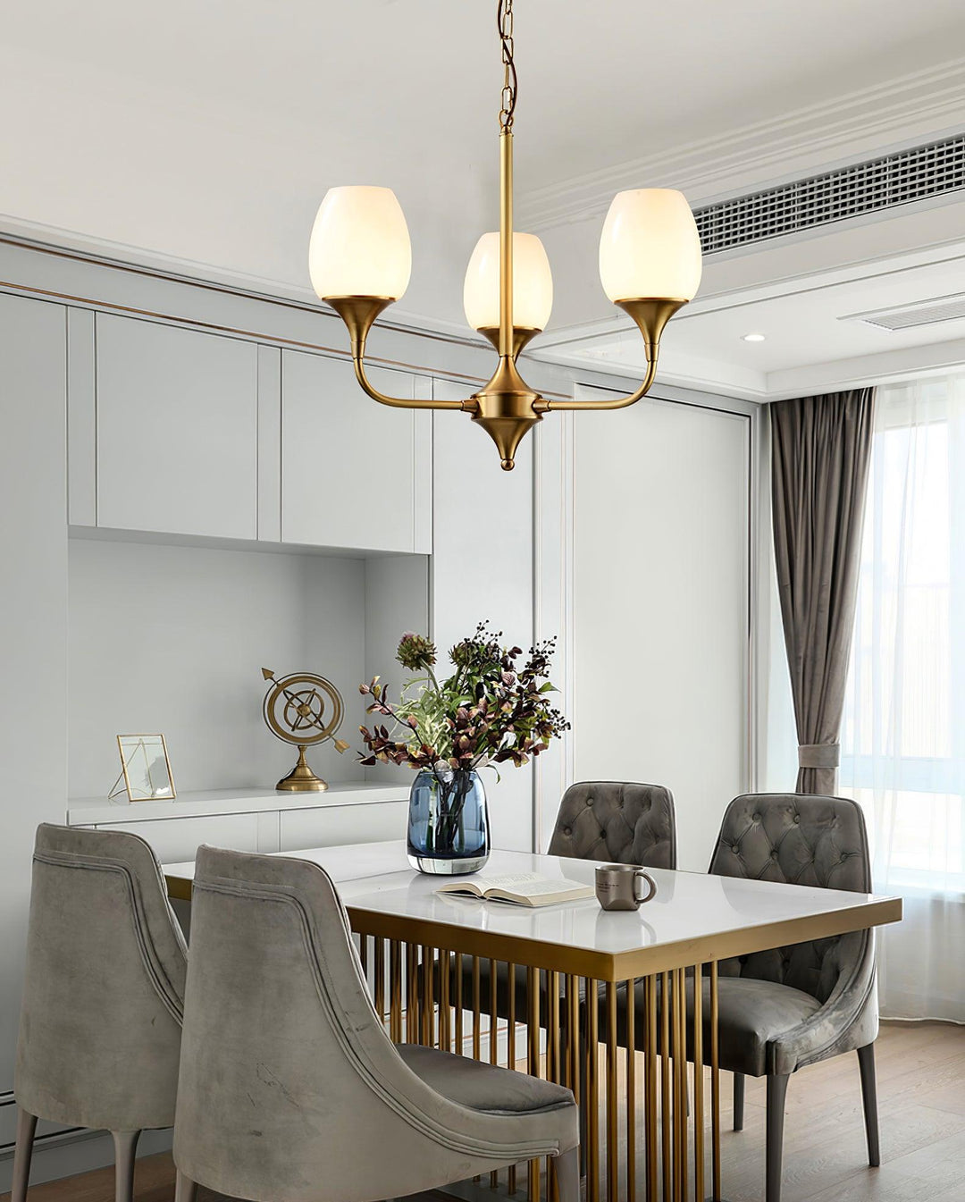 Gleam lampadario elegante in ottone