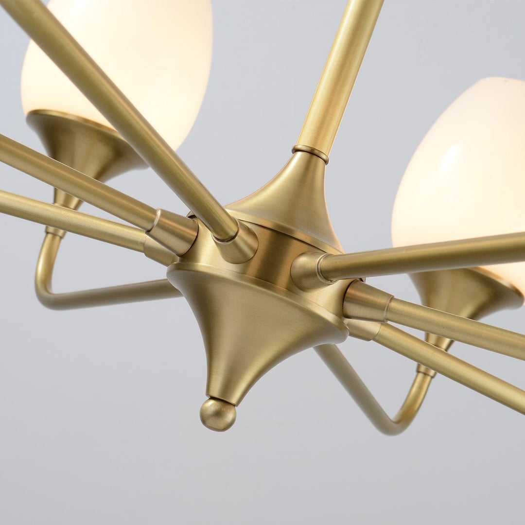 Gleam lampadario elegante in ottone