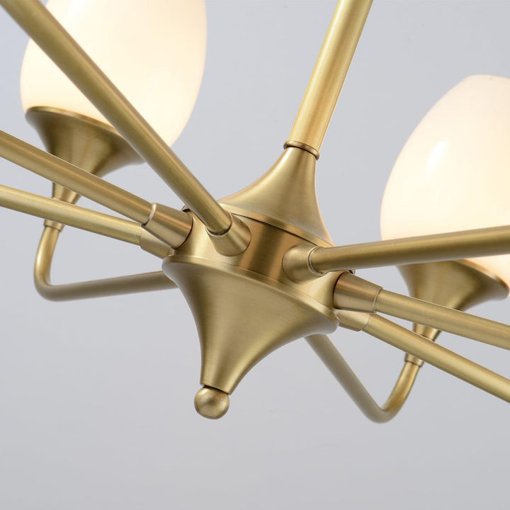 Gleam lampadario elegante in ottone