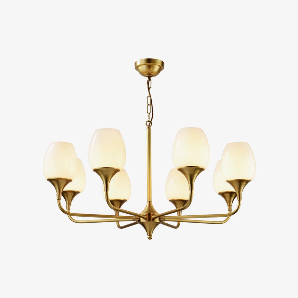 Gleam lampadario elegante in ottone