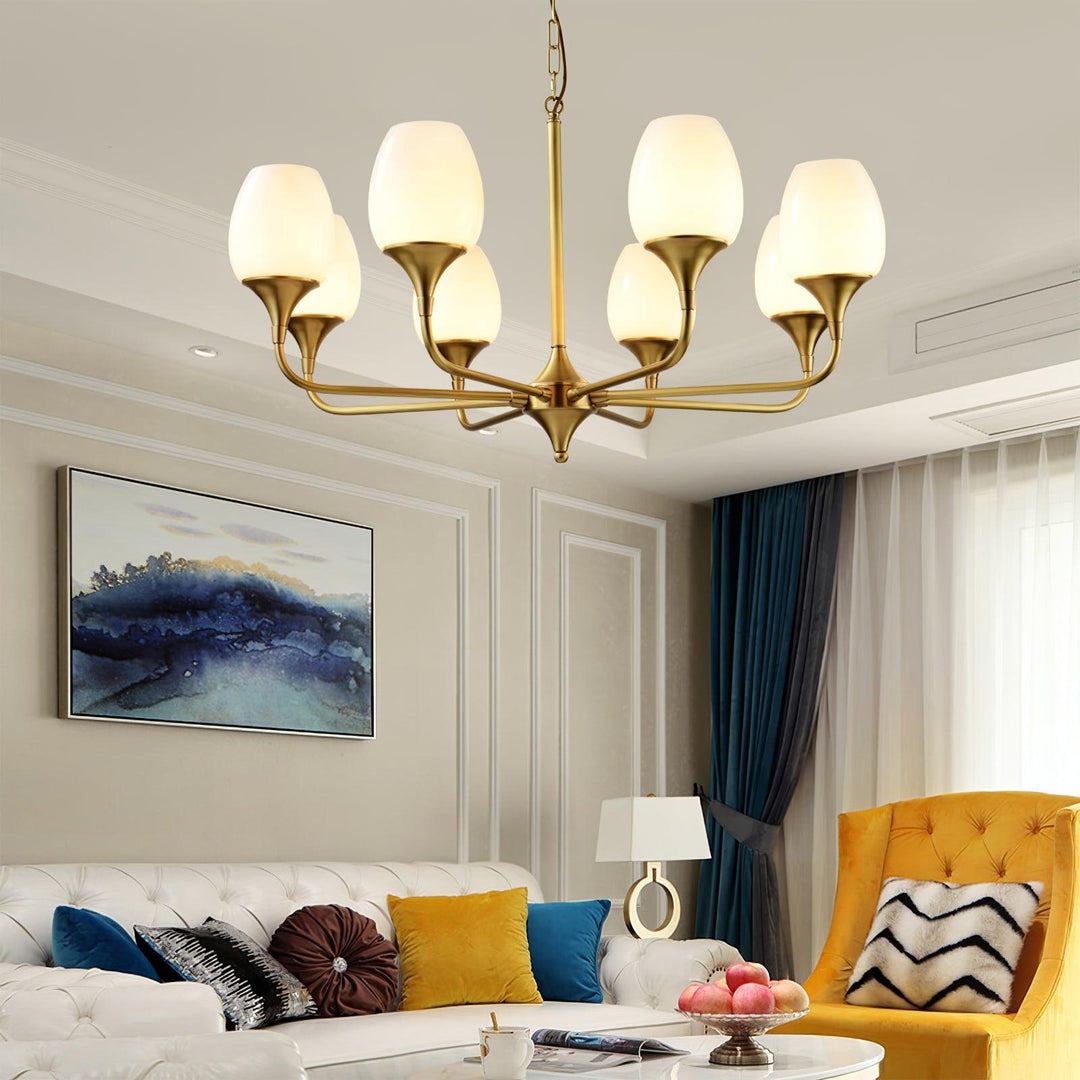 Gleam lampadario elegante in ottone