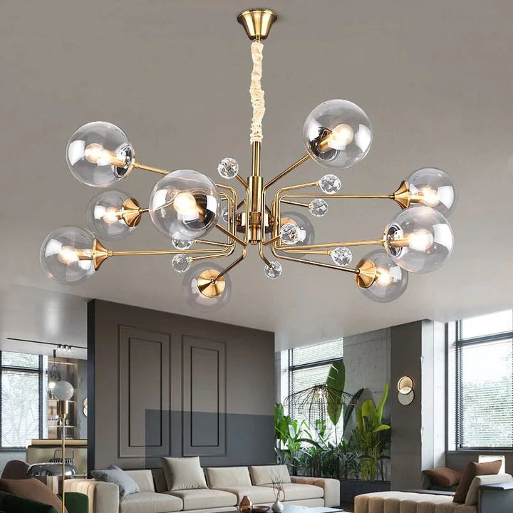 Valentina Moderno Nordico Metallo Lux Lampadario Trasparente/Grigio Soggiorno