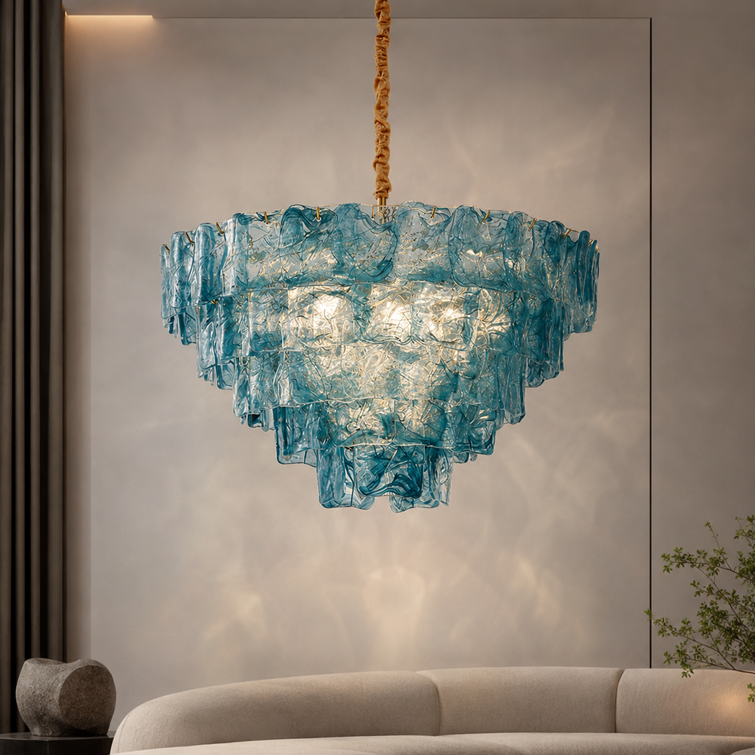 Ambelia lampadario a Livelli in vetro