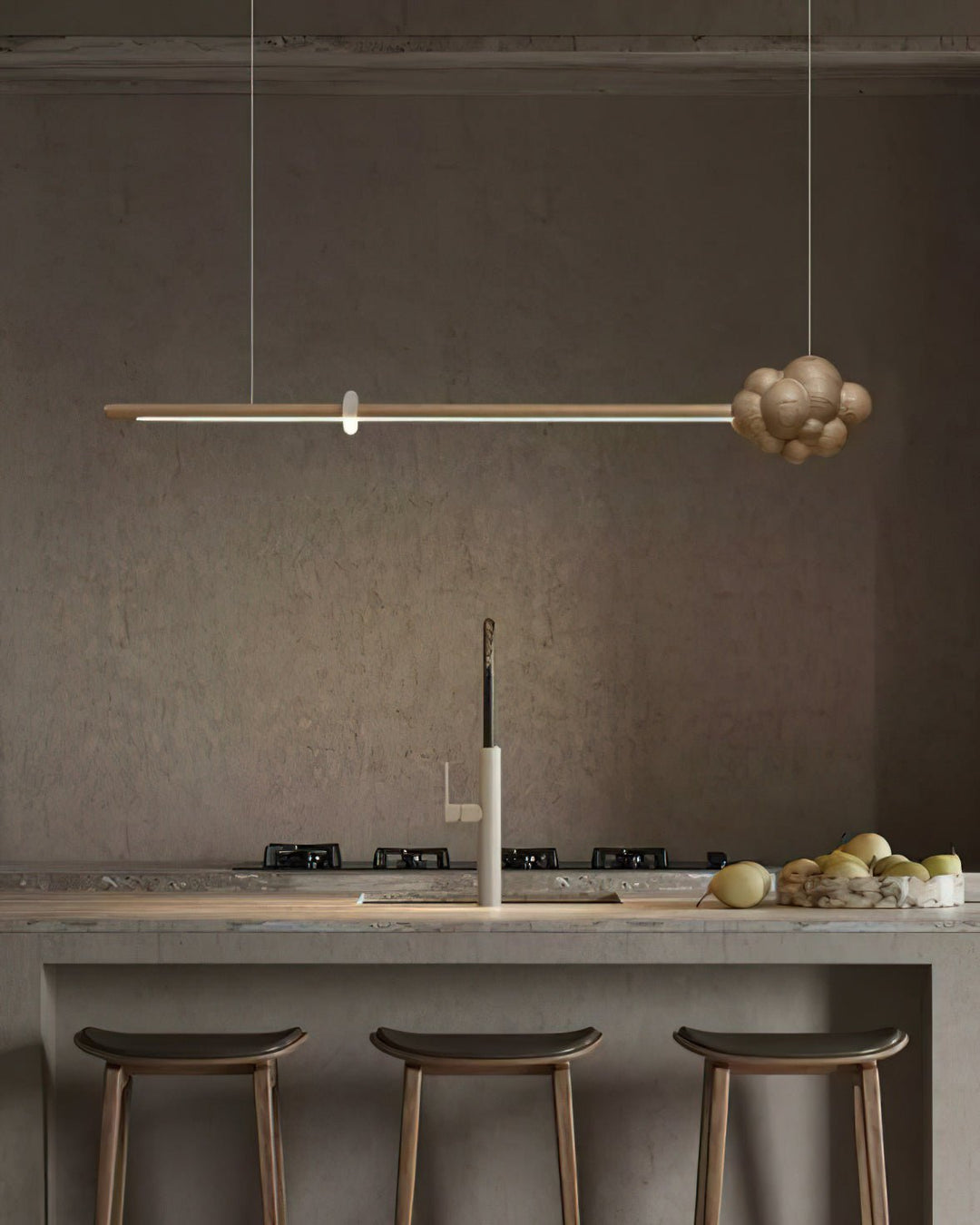 Sylisia lampada a sospensione legno Asta Nuvola minimalista