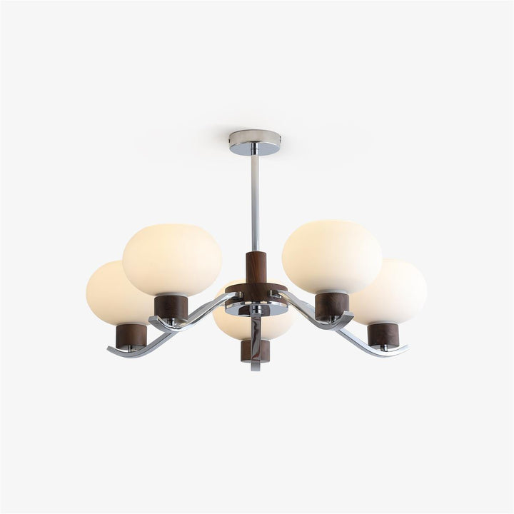 Elvinine lampadario Finitura cromo Noce elegante