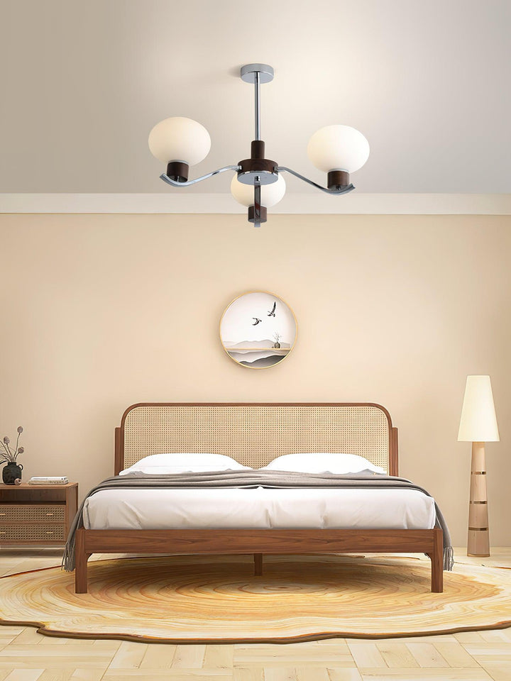 Elvinine lampadario Finitura cromo Noce elegante