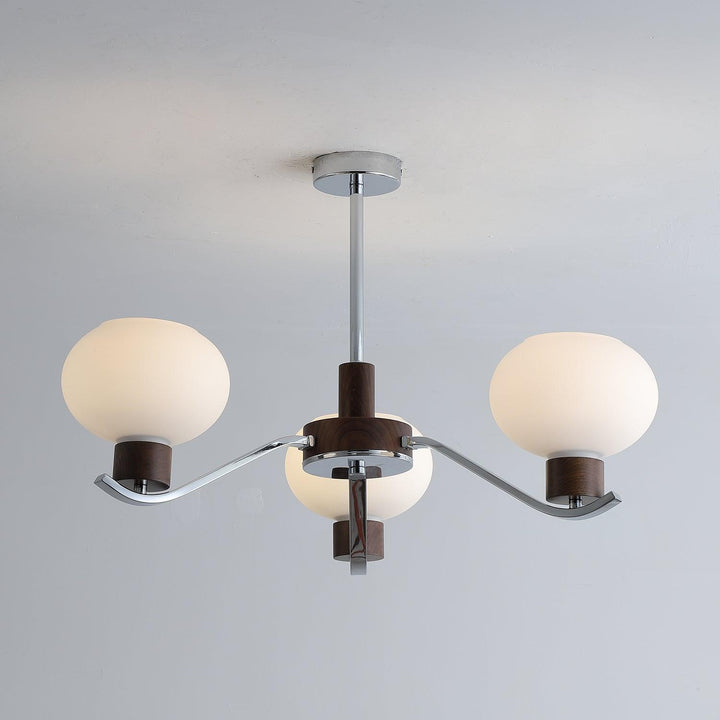 Elvinine lampadario Finitura cromo Noce elegante