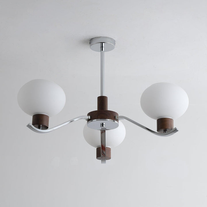 Elvinine lampadario Finitura cromo Noce elegante