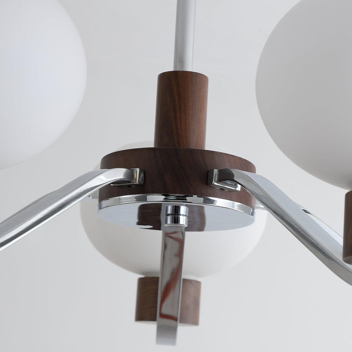 Elvinine lampadario Finitura cromo Noce elegante