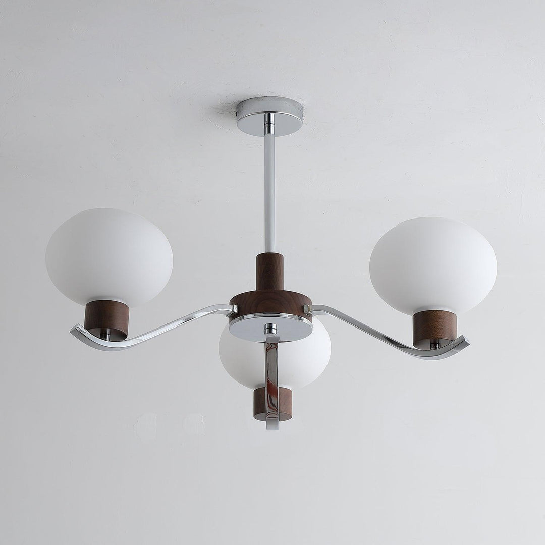 Elvinine lampadario Finitura cromo Noce elegante