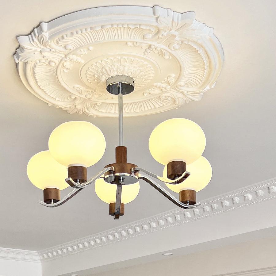 Elvinine lampadario Finitura cromo Noce elegante