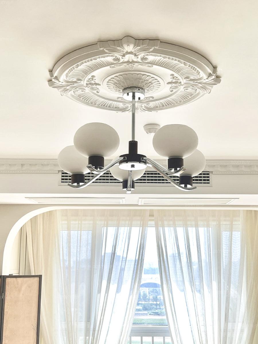 Elvinine lampadario Finitura cromo Noce elegante