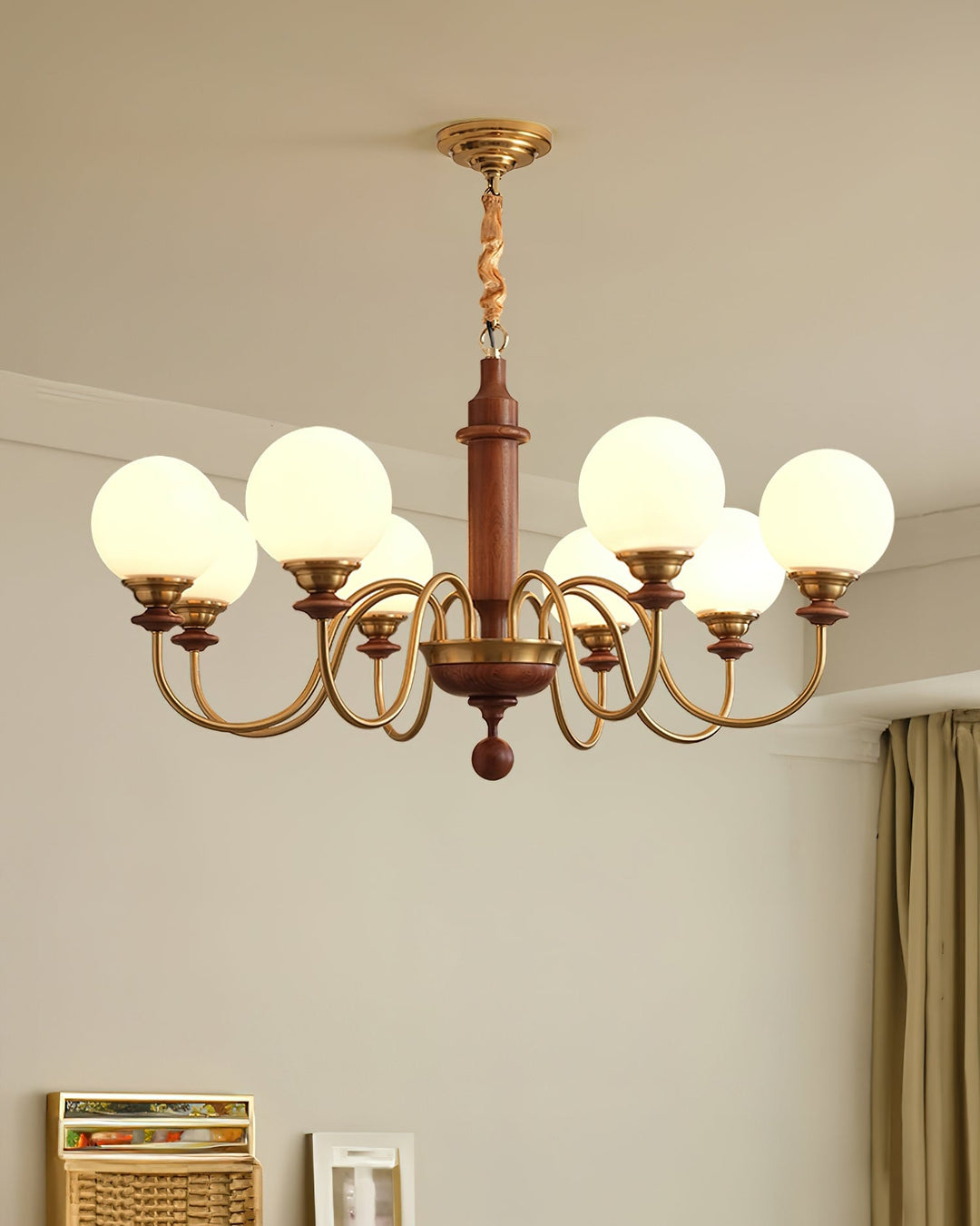 Celoira lampadario vintage in ottone e vetro
