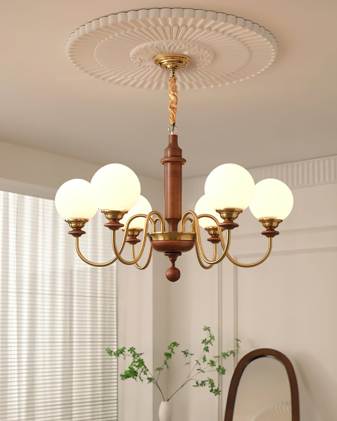 Celoira lampadario vintage in ottone e vetro
