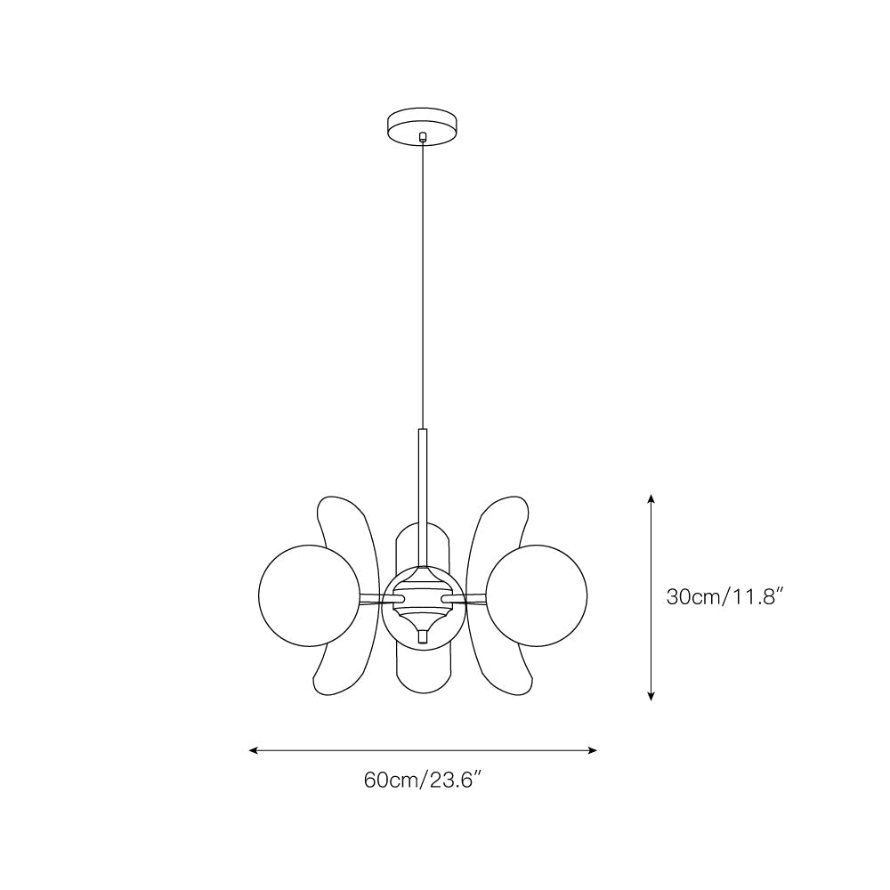Prism Creativity Sputnik Orange Glass Acrylic Chandelier - Lamp Copper