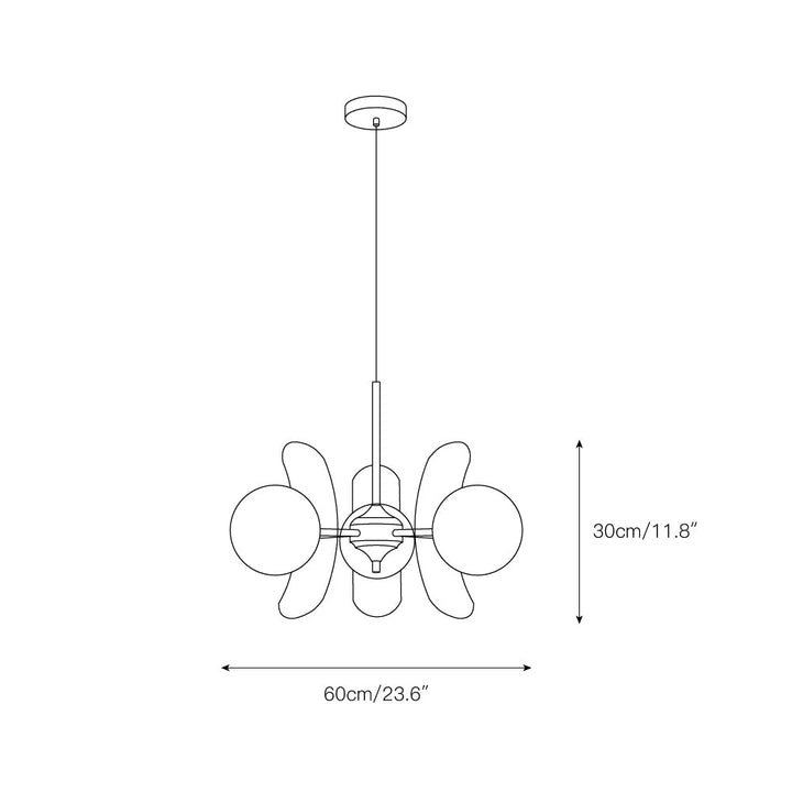 Prism Creativity Sputnik Orange Glass Acrylic Chandelier - Lamp Copper