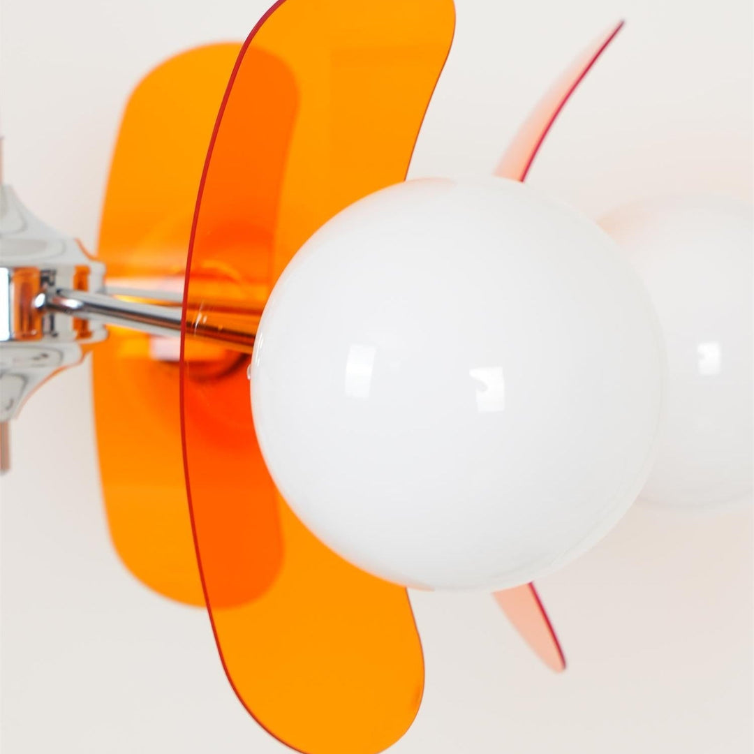 Prism Creativity Sputnik Orange Glass Acrylic Chandelier - Lamp Copper