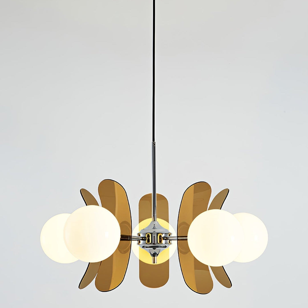 Prism Creativity Sputnik Orange Glass Acrylic Chandelier - Lamp Copper