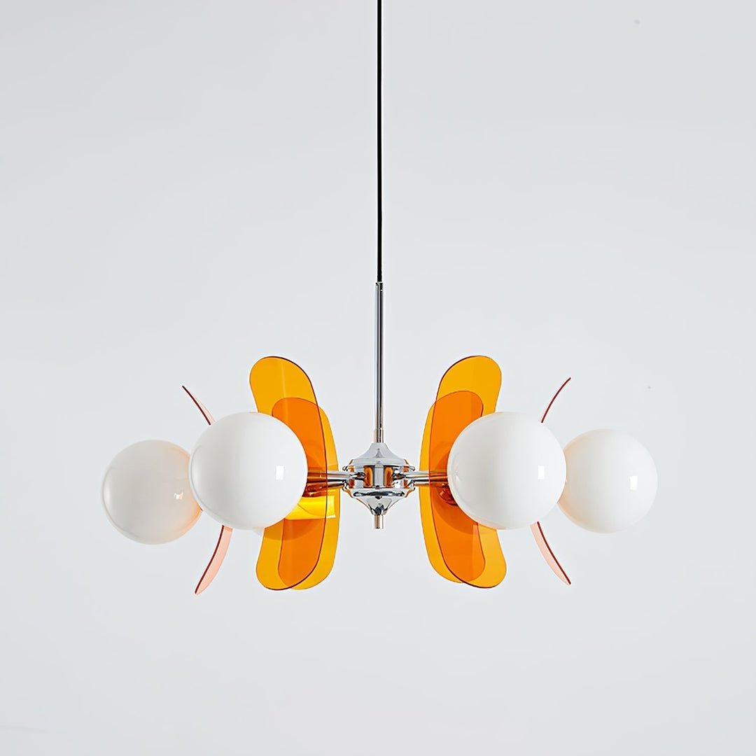 Prism Creativity Sputnik Orange Glass Acrylic Chandelier - Lamp Copper