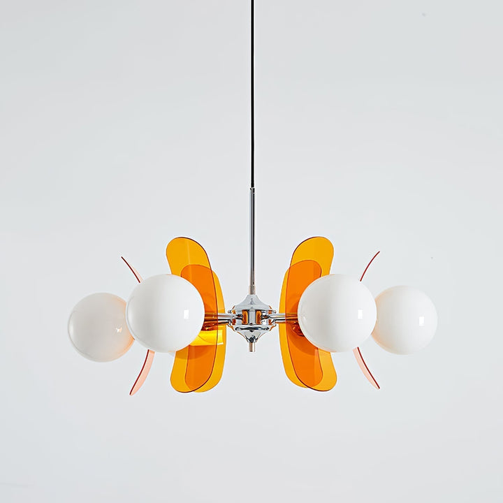 Prism Creativity Sputnik Orange Glass Acrylic Chandelier - Lamp Copper