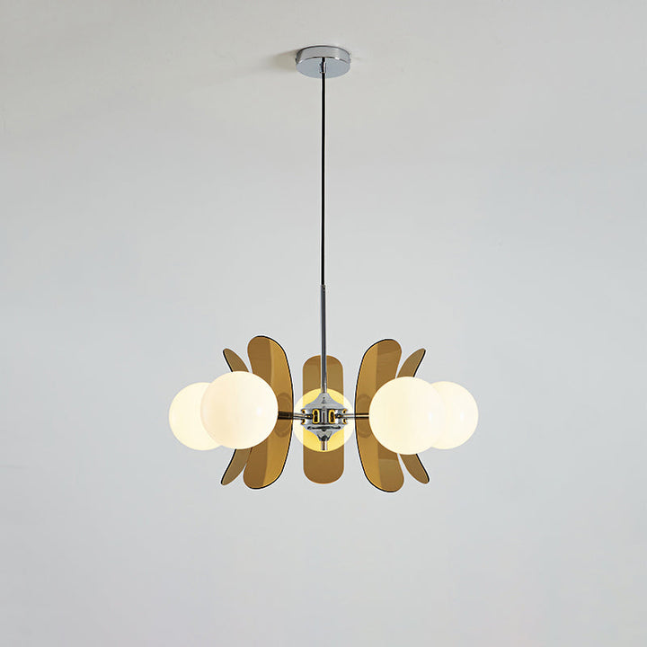 Prism Creativity Sputnik Orange Glass Acrylic Chandelier - Lamp Copper
