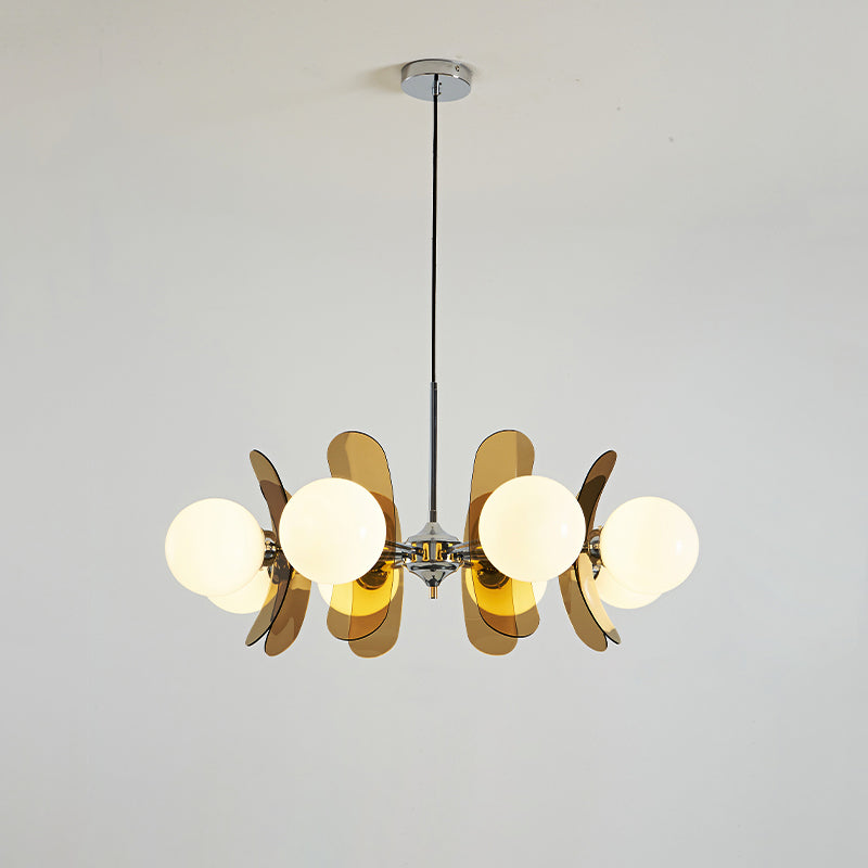 Prism Creativity Sputnik Orange Glass Acrylic Chandelier - Lamp Copper