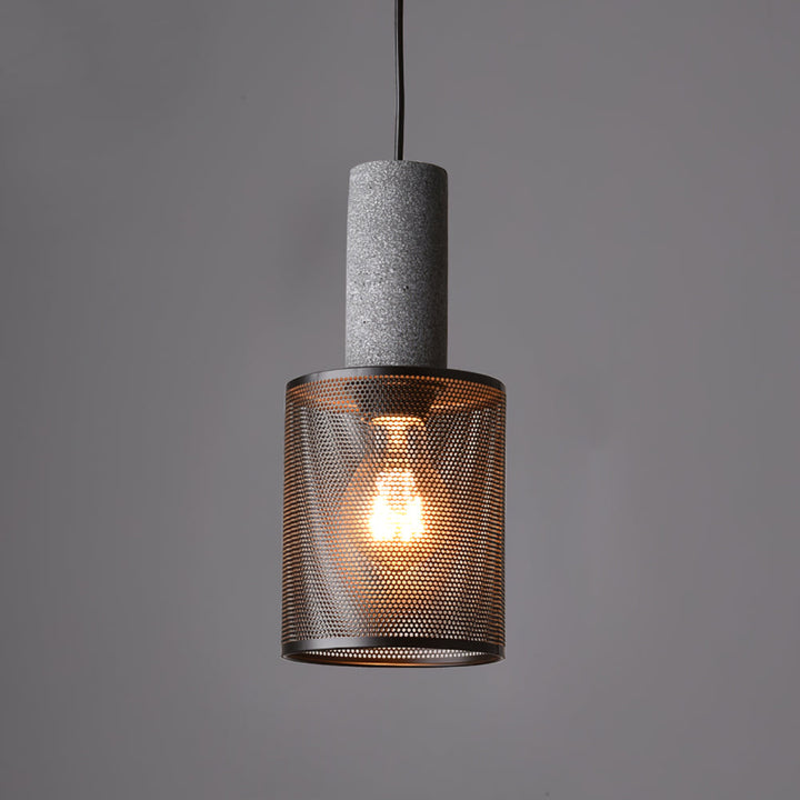 Arisha Lampada a Sospensione Industriale Cilindrica in Cemento