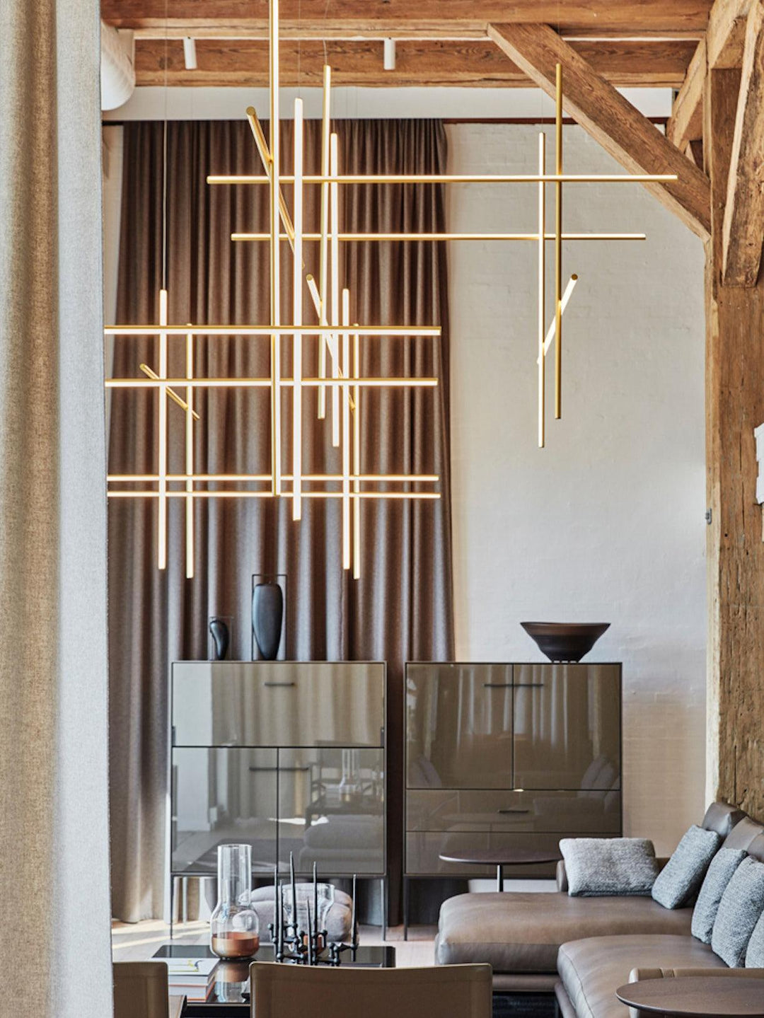 Renorelle lampadario lineare Crossbeam