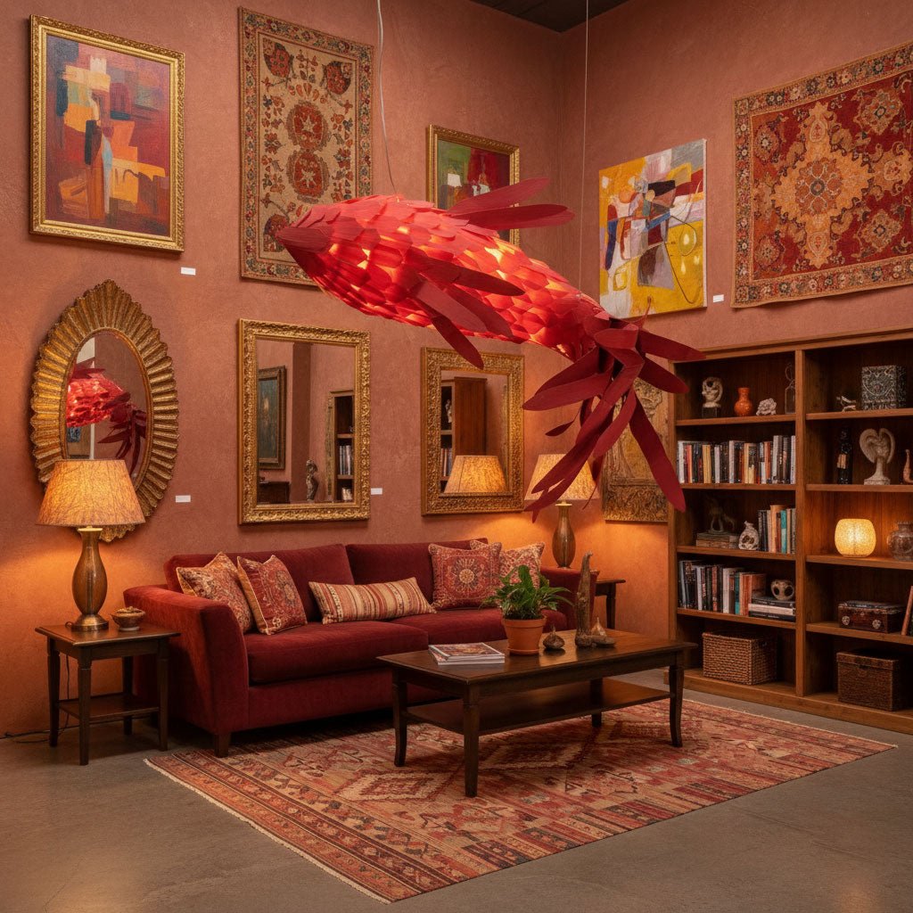 Aureline Crimson Swirl Koi lampadario