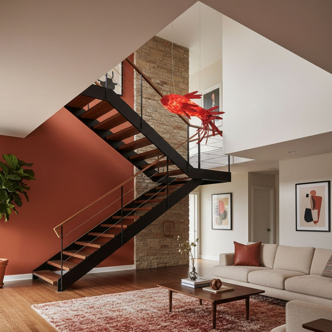 Aureline Crimson Swirl Koi lampadario