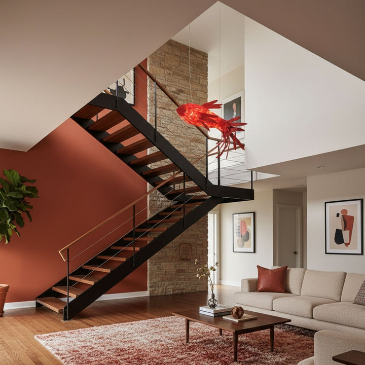 Aureline Crimson Swirl Koi lampadario