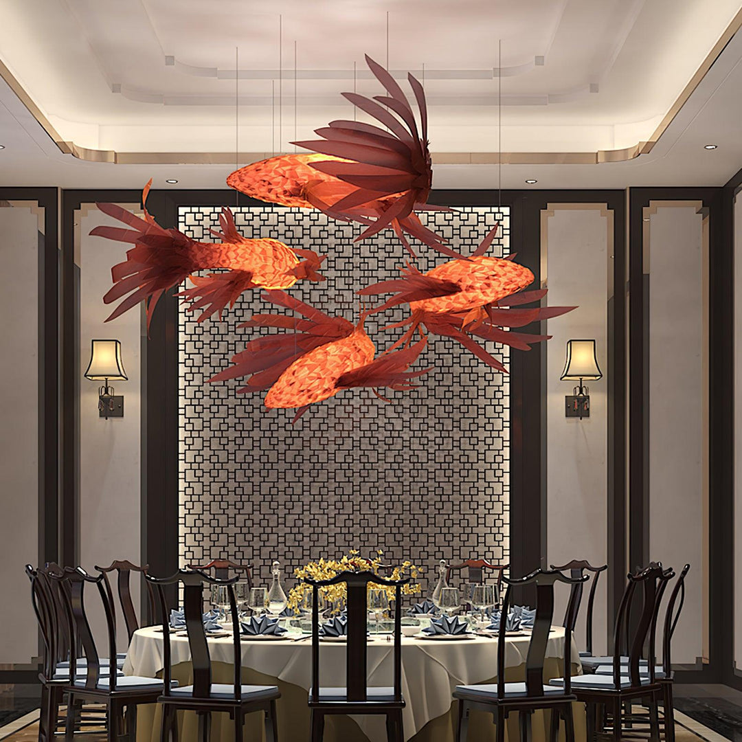 Aureline Crimson Swirl Koi lampadario