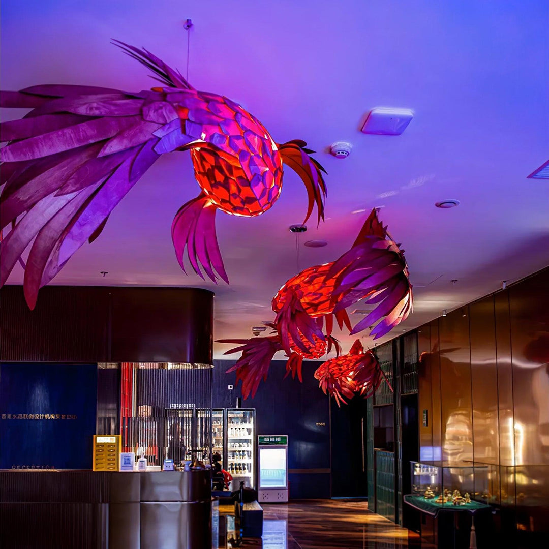Aureline Crimson Swirl Koi lampadario