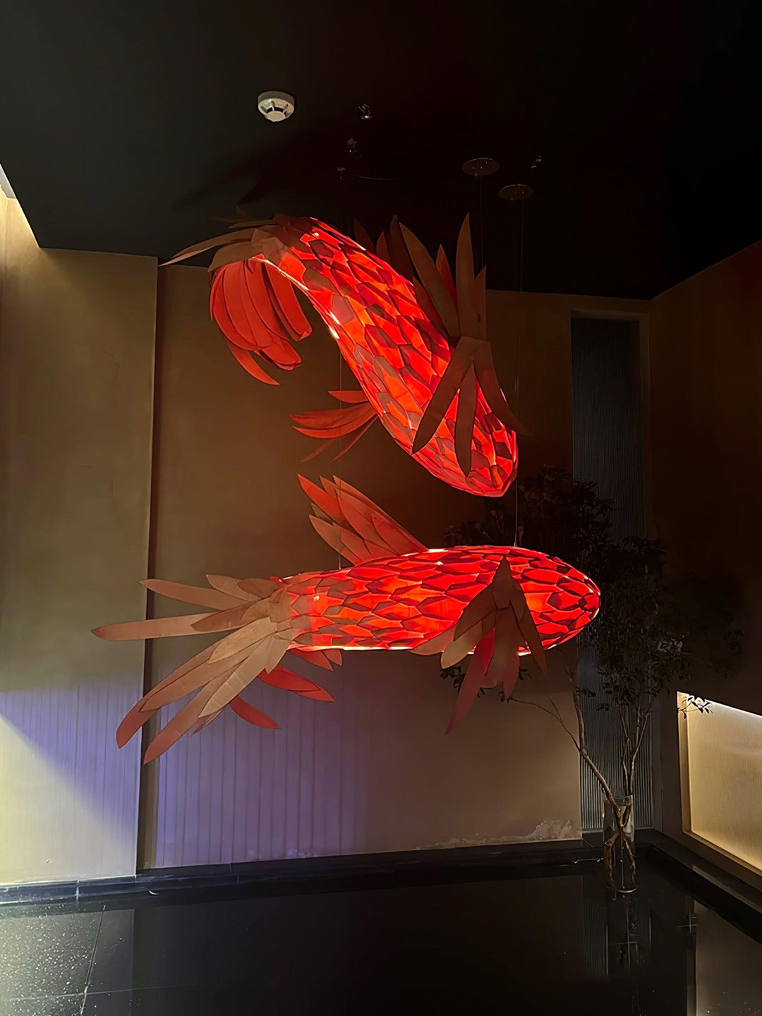Aureline Crimson Swirl Koi lampadario