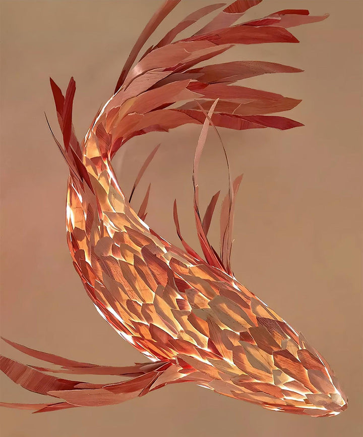 Aureline Crimson Swirl Koi lampadario