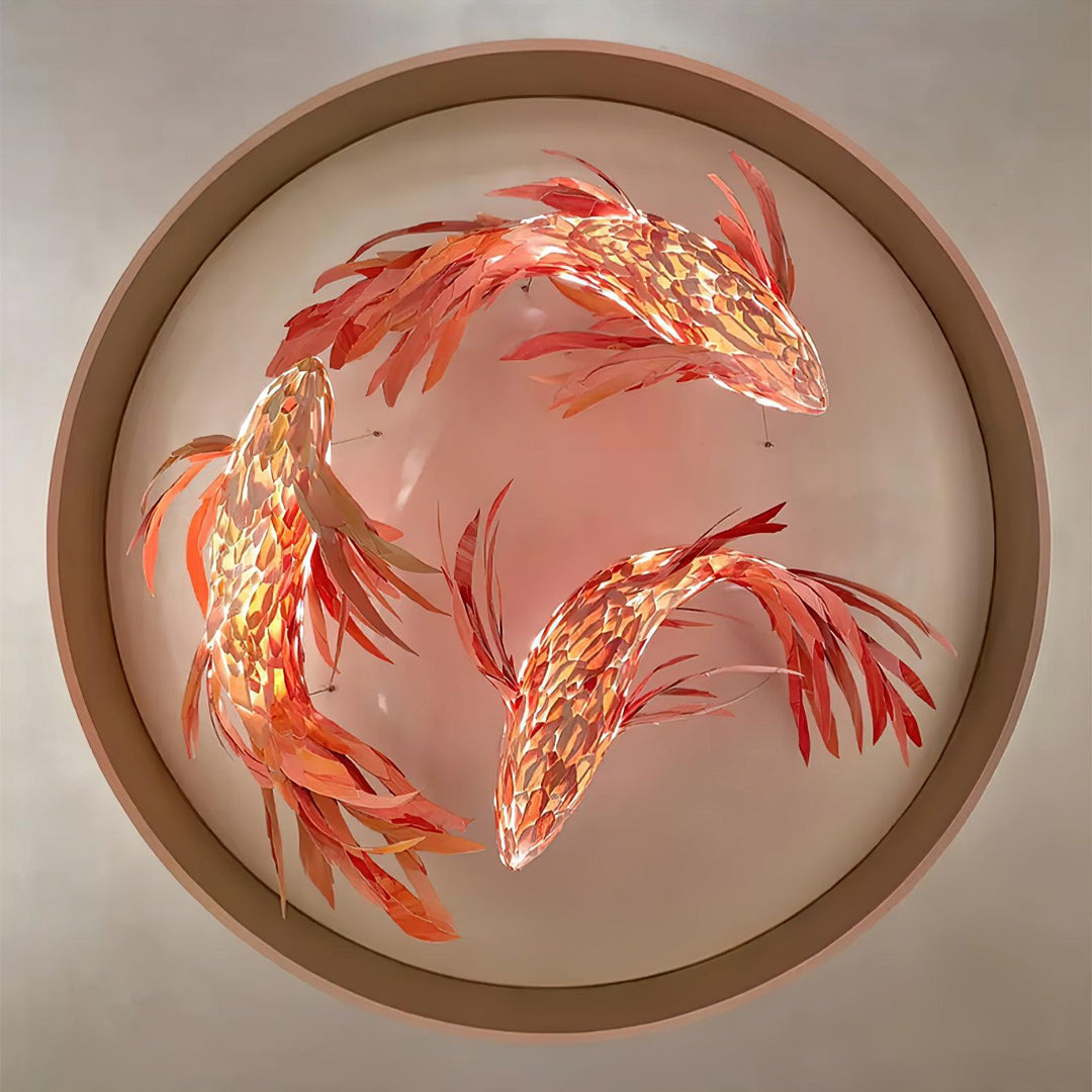 Aureline Crimson Swirl Koi lampadario