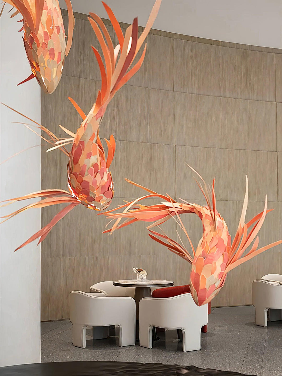 Aureline Crimson Swirl Koi lampadario