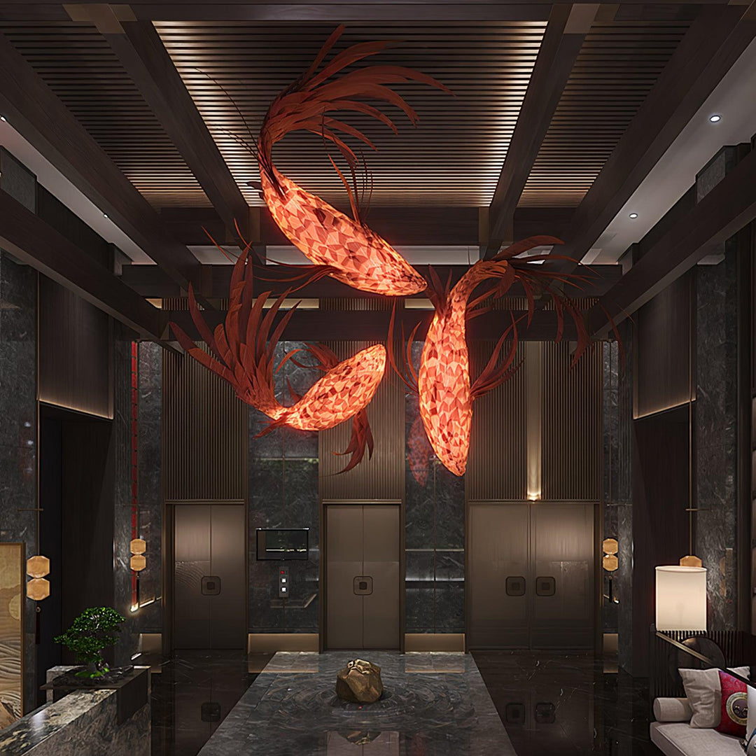 Aureline Crimson Swirl Koi lampadario