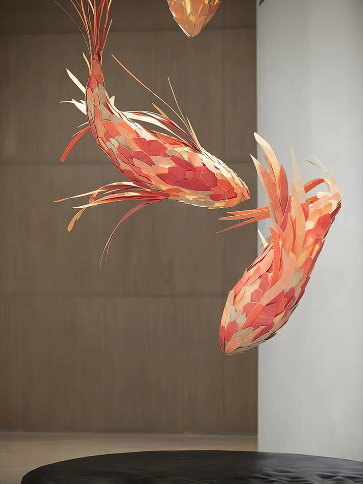 Aureline Crimson Swirl Koi lampadario